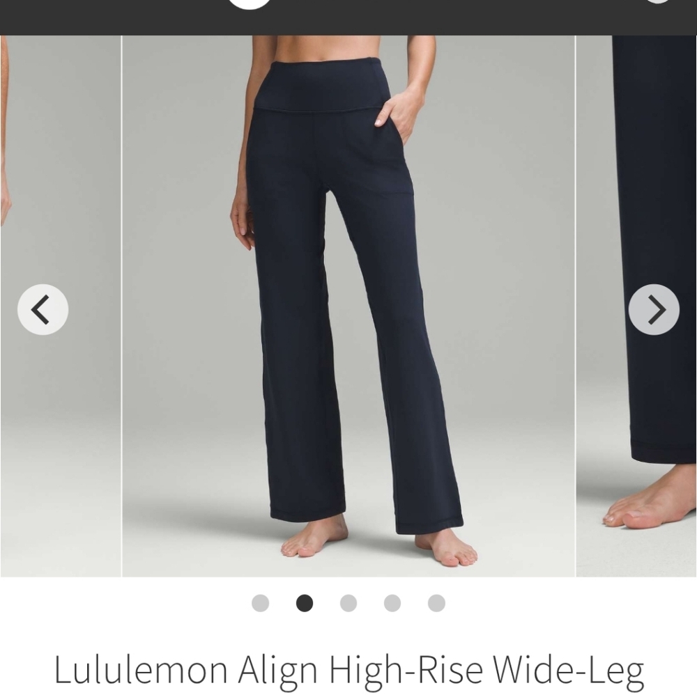Lululemon Athletica Align High Rise Wide Leg Pants True Navy Size 10 28" Inseam